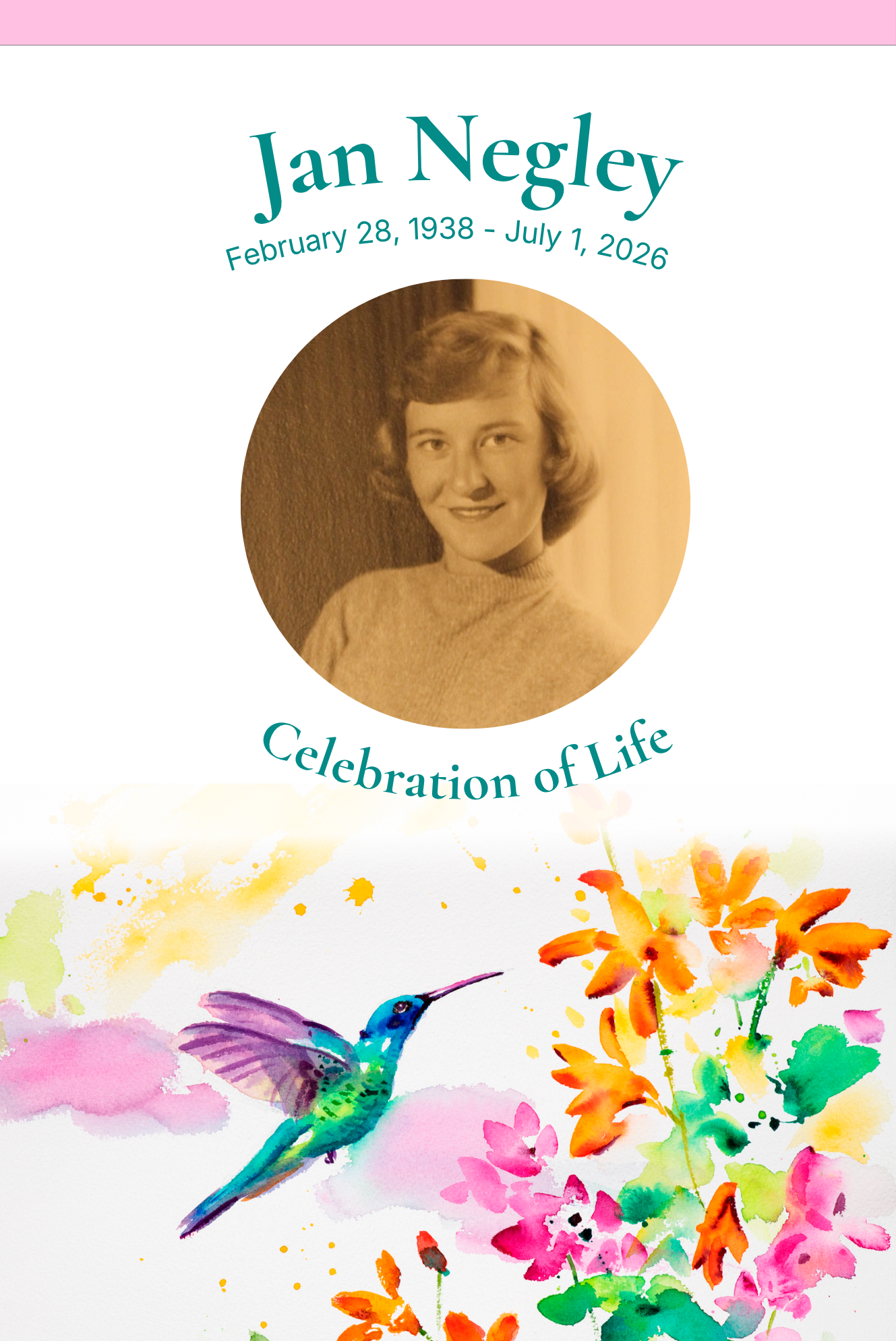 Celebration of life invitation